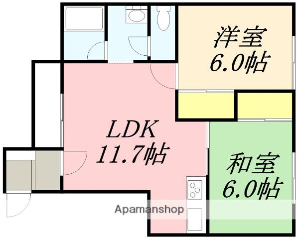 グリーンセゾンB棟(2LDK/2階)の間取り写真