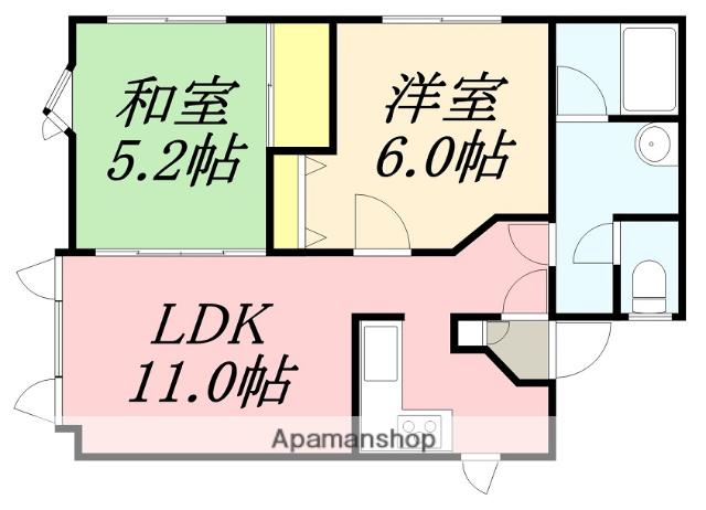 コーポ第2ダックス(2LDK/1階)の間取り写真