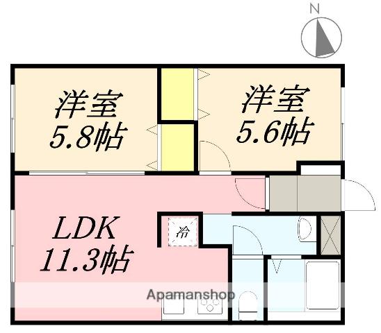 シーサイドガーデンⅡ(2LDK/3階)の間取り写真