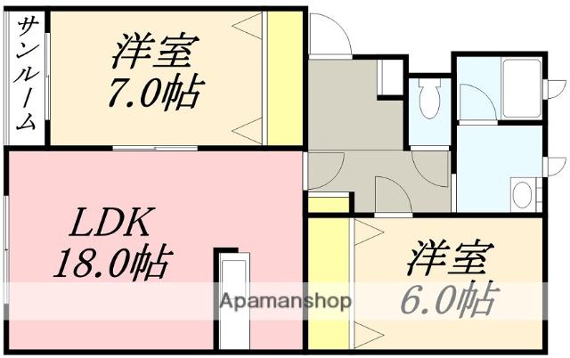 セピア七重浜(2LDK/3階)の間取り写真