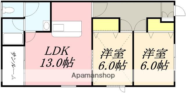 メゾンアツミ(2LDK/1階)の間取り写真