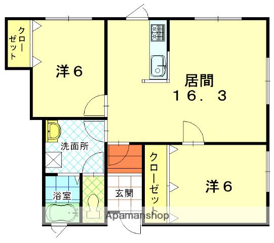 ルカ七重浜(2LDK/3階)の間取り写真