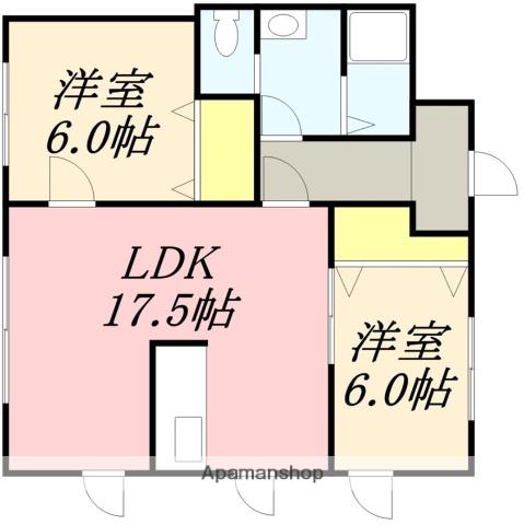 VILLAGE七重浜(2LDK/2階)の間取り写真