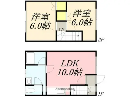 キューブボックスⅡ(2LDK/1階)の間取り写真