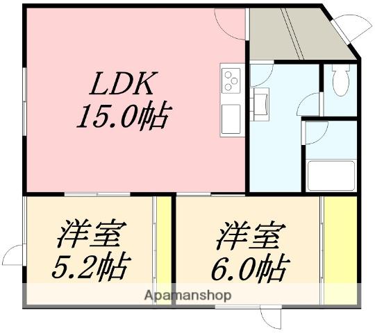 アル東浜(2LDK/2階)の間取り写真