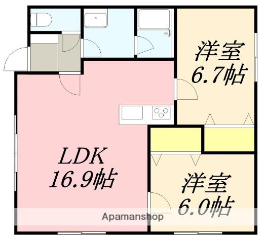 シャトーユー(2LDK/1階)の間取り写真