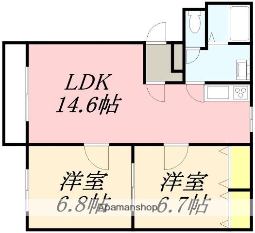 グランシャリオ(2LDK/2階)の間取り写真