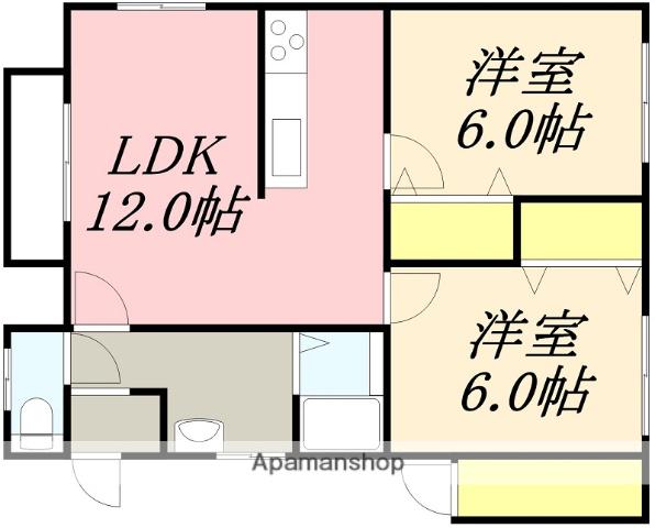 北斗メゾンST(2LDK/2階)の間取り写真