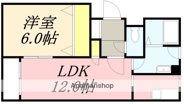 カスティーユ美原(1LDK/1階)の間取り写真