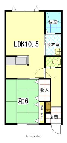 コーポJUNⅢ(1LDK/1階)の間取り写真