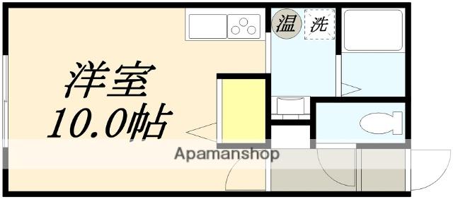 コーポミウラⅡ(ワンルーム/1階)の間取り写真