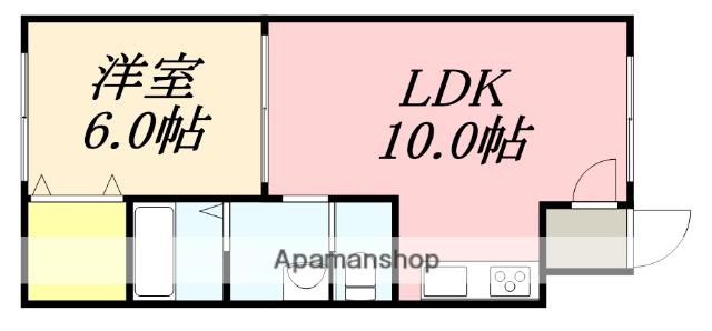 ピュアパレス美原(1LDK/3階)の間取り写真