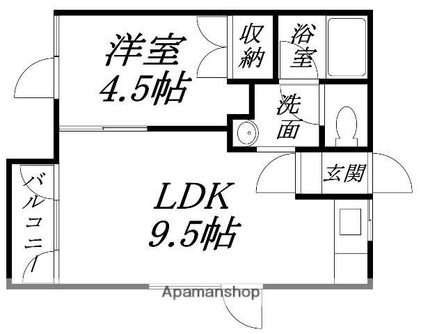 ヴィレッジ・ヒル(1DK/1階)の間取り写真