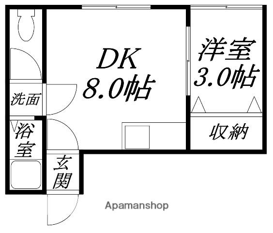 セントラルハイム(1DK/2階)の間取り写真