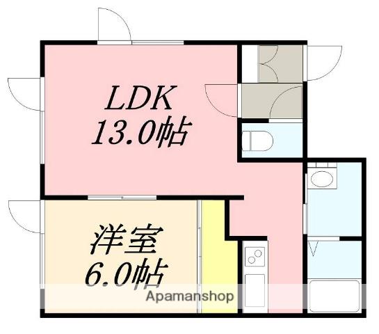 メゾン・ドゥ・ヴェール(1LDK/2階)の間取り写真