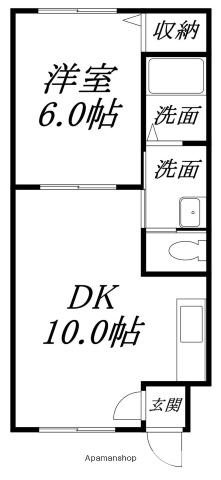 ユニBOX2(1LDK/4階)の間取り写真