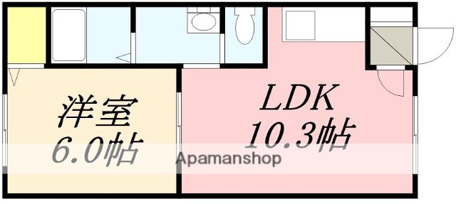 ユニBOX2(1LDK/5階)の間取り写真