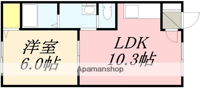 ユニBOX2(1LDK/3階)の間取り写真