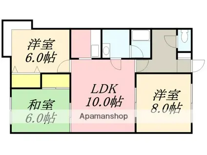 Mハウス(3LDK/1階)の間取り写真