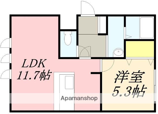 PERAZZI梁川(1LDK/4階)の間取り写真