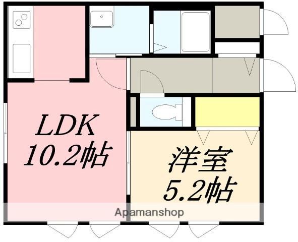PERAZZI梁川(1LDK/1階)の間取り写真