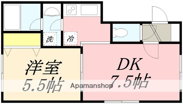 グランデ柳町(1DK/1階)の間取り写真