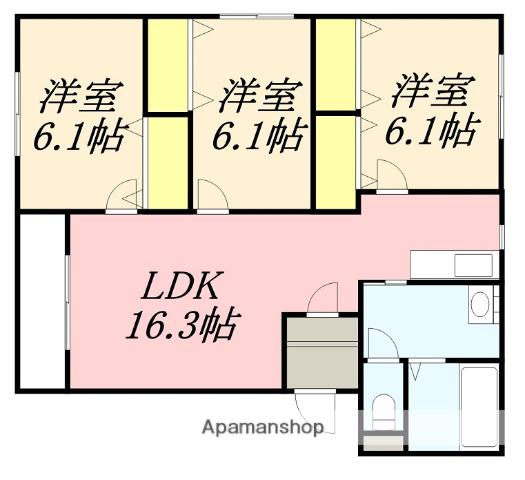 GRANDIS BEAUTY(3LDK/3階)の間取り写真