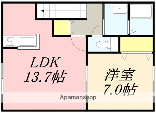 カーサなるかわ(1LDK/2階)の間取り写真
