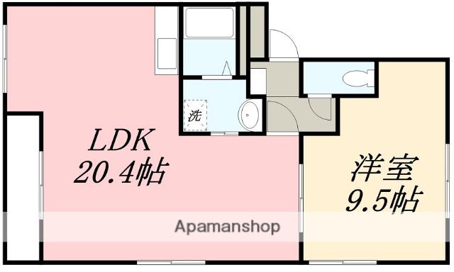 ハッピーライフ(1LDK/1階)の間取り写真