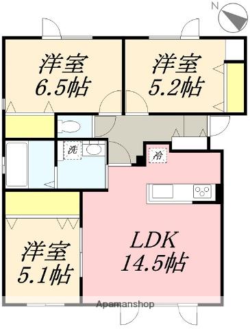 FLEUR桜町(3LDK/2階)の間取り写真