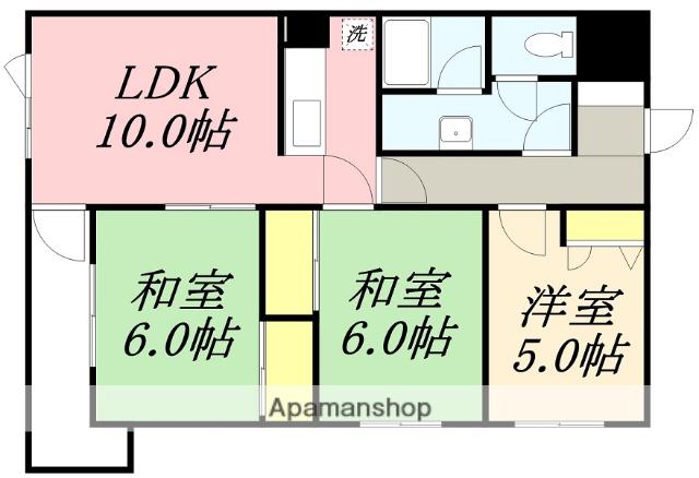 メゾンクレール富士見(3LDK/3階)の間取り写真