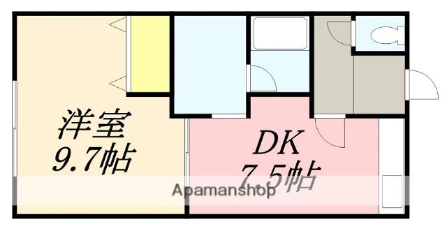 マリーナハイツ(1DK/2階)の間取り写真