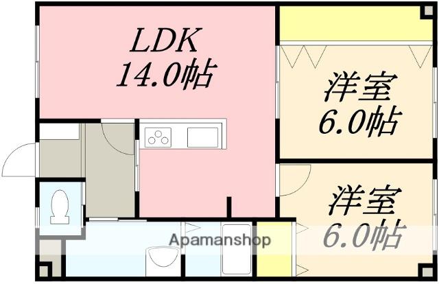 ユニBOX.3(2LDK/3階)の間取り写真