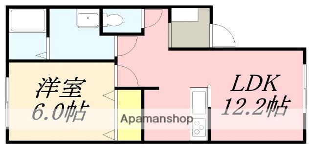 PRINCE K.R.Ⅱ(1LDK/1階)の間取り写真