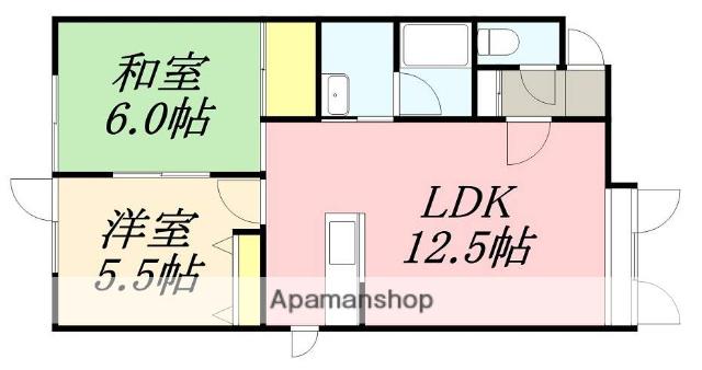 メゾン湯浜(2LDK/2階)の間取り写真