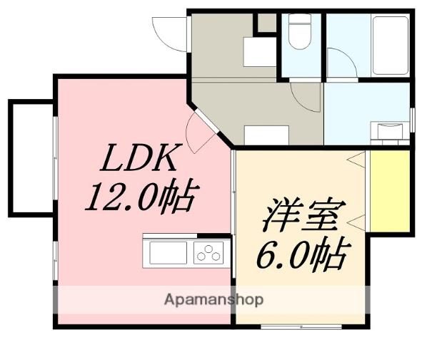 ジョイナス吉川(1LDK/1階)の間取り写真