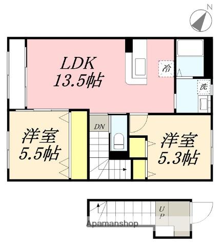 モンシェリーペア(2LDK/2階)の間取り写真
