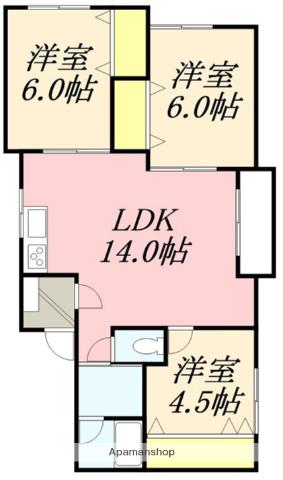 サンフラワー(3LDK/2階)の間取り写真
