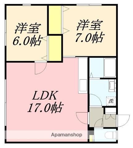 チェリー桔梗(2LDK/2階)の間取り写真
