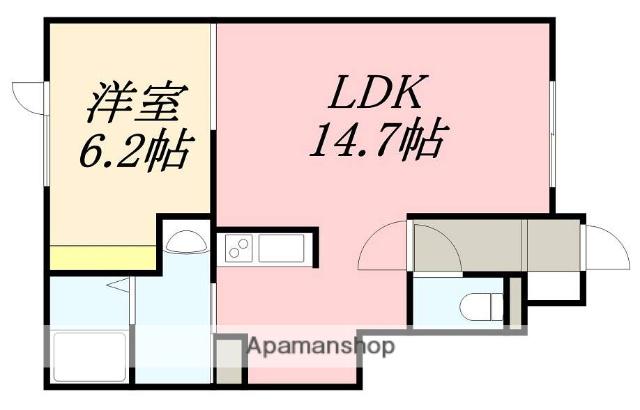 LICHT ZWEI(1LDK/1階)の間取り写真