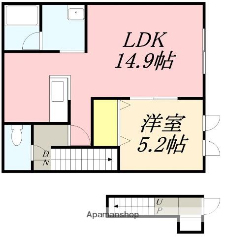 QUESERAⅥ(1LDK/2階)の間取り写真