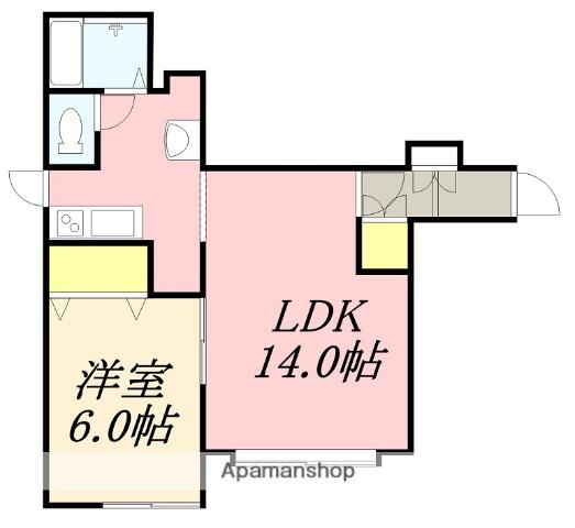 CASTLE MINATO(1LDK/1階)の間取り写真