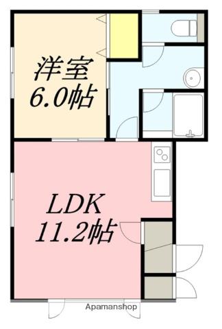 エクセレント松陰Ⅱ(1LDK/1階)の間取り写真