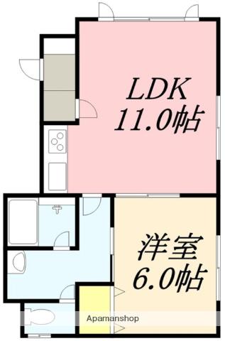 シャトーハイツ杉並(1LDK/1階)の間取り写真