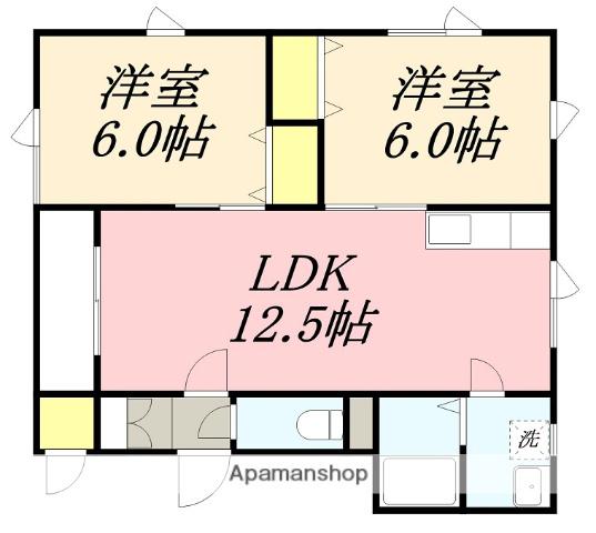 フロストアッシュ柳町(2LDK/2階)の間取り写真