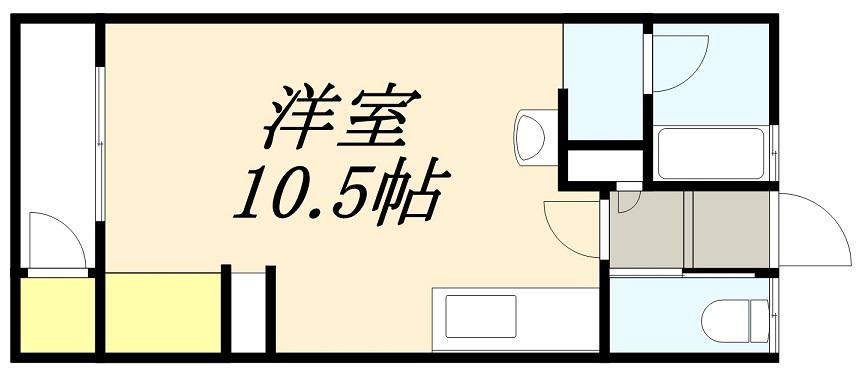 RINO-FINE本通Ⅲ(ワンルーム/2階)の間取り写真