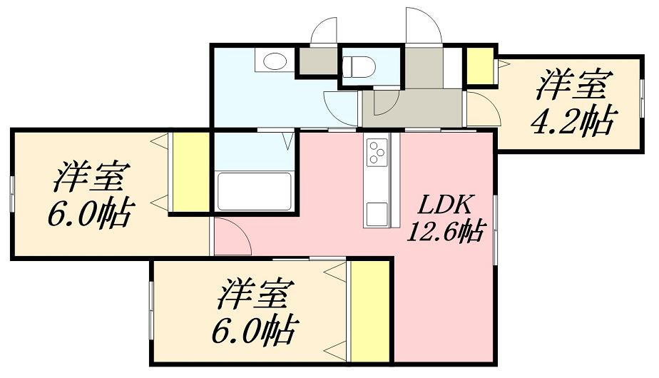 メゾンド214(3LDK/1階)の間取り写真