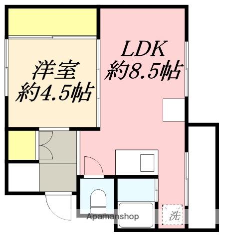 VILLAGE HOUSE函館1号棟(1LDK/3階)の間取り写真
