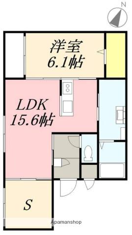 函館市電本線湯川線 十字街駅 徒歩5分 4階建 築3年(1SLDK/2階)の間取り写真