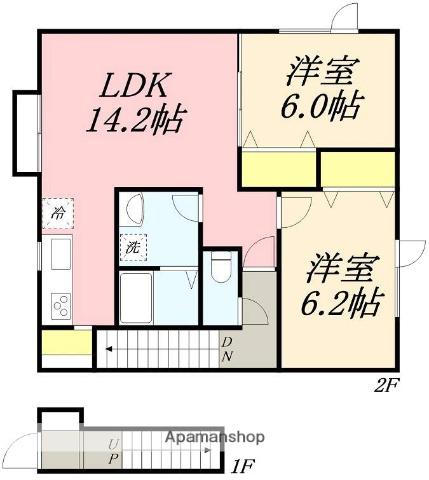 ネコリタⅡ(2LDK/2階)の間取り写真